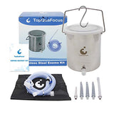 TOPQUAFOCUS Stainless Steel Enema Bucket Kit for Colon Cleansing Reuseable Enema kit - Suitable for Coffee, Water and Gerson Therapy Oganic Home Coffee Enemas 2 Qt