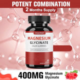 Magnesium Glycinate Gummies 400mg- Magnesium Glycinate Supplements Chewable Gummies for Adults & Kids