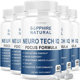 (5 Pack) Neuro Tech IQ Brain Supplement Neurotech Iq Focus Formula Pills (300 Capsules)