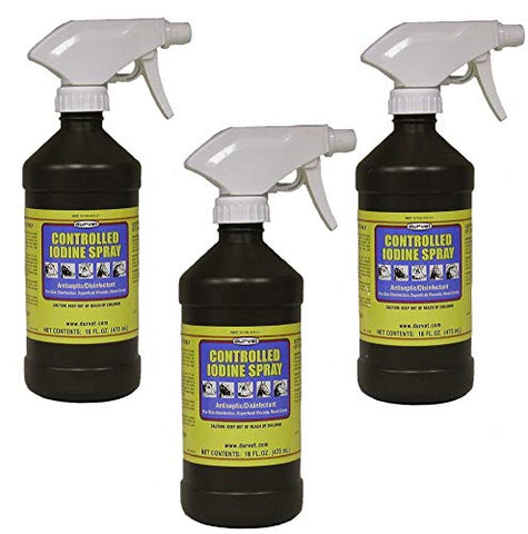 (3 Pack) Durvet Controlled Iodine Spray, 16-Ounces Each
