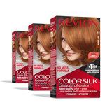 Revlon ColorSilk Beautiful Color Permanent Hair Color, Long-Lasting High-Definition Color, Shine & Silky Softness with 100% Gray Coverage, Ammonia Free, 53 Light Auburn, 3 Pack