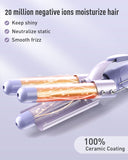 Waver Curling Iron Curling Wand - BESTOPE PRO 5 in 1 Curling Wand Set with 3 Barrel Hair Crimper for Women, Fast Heating Crimper Wand Curler in All Hair Type - Purple