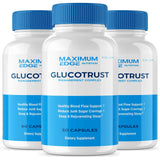 (3 Pack) Glucotrust Capsules - Gluco Trust Supplement Advanced Formula Pills Gluco+Trust Maximum Strength 3 Pack Balance Original Edge Support Extra Strength Vegan Max Natural (180 Capsules)