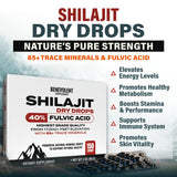 Premium Shilajit Dry Drops - (150 Count, 250mg Each) Maximum Potency Pure Shilajit for Men with 40% Fulvic Acid & 85+ Trace Minerals for Energy, Metabolism & Immune Health - Non-GMO & Made in USA