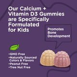 Kids Calcium Gummies with Vitamin D3 - Supports Bone Health & Tooth Health - Naturally Sourced Calcium 500mg Plus Vitamin D3 1000iu - Gluten Free, GMO Free - Tasty Chewable Fruit Flavored Gummy