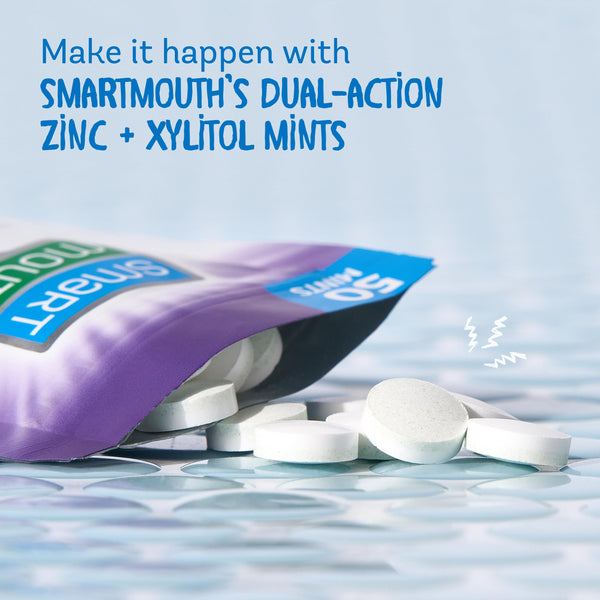 SmartMouth Dry Mouth DualAction Mints SugarFree Breath Mints 50
