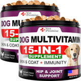 (2 Pack) Dog Multivitamin Chewable with Glucosamine - Dog Vitamins and Supplements - Senior & Puppy Multivitamin for Dogs - Pet Joint Support Health - Immunity - Mobility - Energy - 240 Chews