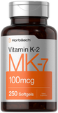 HORBAACH Vitamin K2 MK7 100mcg | 250 Softgels | Non-GMO, Gluten Free