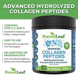 FORESTLEAF Advanced Hydrolyzed Collagen Peptides- Type 1, 2 and 3 Unflavored Protein Powder