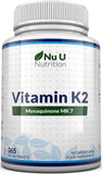 NU U NUTRITION Vitamin K2 Menaquinon MK7 Tablets - 365 Count