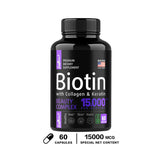 COOLKIN Biotin 15000mcg - MSM, Collagen, Keratin - Anti-aging, for Hair, Skin & Nails
