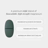 JSHealth Vitamins Double Strength Magnesium Supplements with Magnesium Glycinate & Citrate for Muscle Relaxation (60 Tablets)