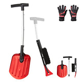 SnowPro 4-in-1 Snow Shovel for Car, Fast Telescoping Design for Emergency Snow Removal - Compact Snow Shovel Kit with Gloves, Snow Brush and Ice Scraper-Collapsible and Portable Utility Shovel