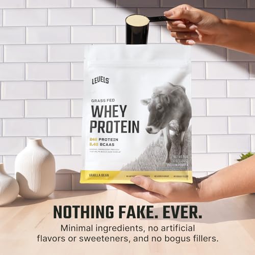 Levels Grass Fed 100 Whey Protein, No Hormones, Vanilla Bean, 1LB