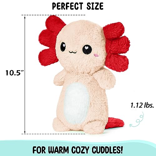 Cherry The Axolotl - Microwavable Heating Pad Plush Toy For Warmth & Comfort (10.5" H)