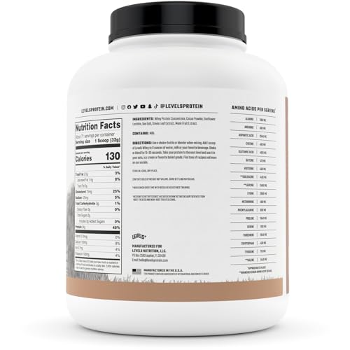 Levels Grass Fed 100 Whey Protein No Hormones Pure Chocolate 5lb Kate Minimalist