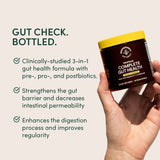 Beekeeper's Naturals Complete Gut Health, 3-in-1 Prebiotic, Postbiotic, Probiotics for Digestive Health & Bloating Relief for Women & Men, Propolis Powered, Gluten-Free Vegan Capsules, 60ct