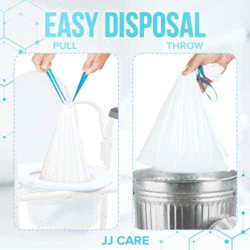 JJ CARE Commode Liners with Absorbent Pads Pack of 60 Commode Liners