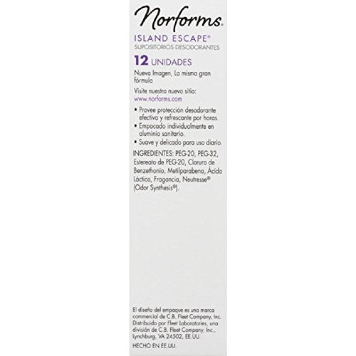 Norforms Feminine Deodorant Suppositories Long Lasting Odor Control