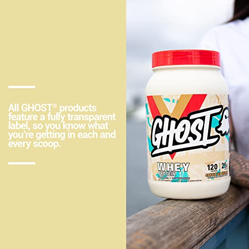 GHOST Whey Protein Powder, Coffee Ice Cream 2LB Tub, 25G of Protein