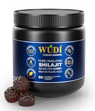 Wúdí Shilajit Pure Himalayan Organic Gummy Vitamins - Pure Black Tar Resin - 60 Count - Gelatin Free, Vegan, Gluten-Free, Sugar Free, Non-GMO, 3rd Party Certified Heavy Metals Free