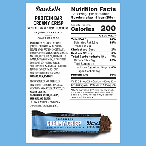 Barebells Protein Snacks Bars Creamy Crisp 12 Count, 1.9oz Bars 20g kateminimalist