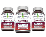 Amazing Formulas Quercetin 500mg Veggie Capsules Supplement | Non-GMO | Gluten Free | Supports Overall Health & Well Being (120 Count | 3 Pack)