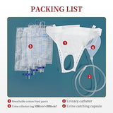 Wearable Urinal for Men,Protable Male Urine Collection Bag，Reusable Silicone Urine Bag，External Catheter for Men，Elderly Urinal with Urine Catheter Bags(2000 ML*1+1000 ML*1) for Bedridden Patients