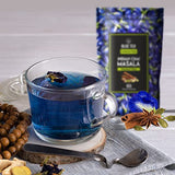 BLUE TEA - Indian Chai Masala Herbal Tea - 60 Tea Bags |DETOX TEA | New Year Gifts 2024 | Ginger, Cardamom, Cinnamon | Caffeine - Free Eco-Conscious Ziplock Pack