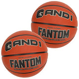 AND1 Fantom Rubber Basketball: 2 Pack Official Regulation Size 7 (29.5 inches) Rubber Basketball - Deep Channel Construction Streetball, Made for Indoor Outdoor Basketball Games