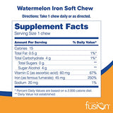Bariatric Fusion Iron Soft Chew with Vitamin C | Watermelon Flavored | Chewy Vitamin for Bariatric Patients | Gluten Free | Iron Supplement for Women and Men | 60 Count | 2 Month Supply