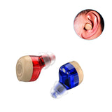 Nano Rechargeable Hearing Aids For Seniors With Noise Cancelling Hearing Amplifiers For Seniors Hearing Loss Mini Invisible Hearing Aids With Charging Case Pair (blue & Red)
