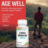 Solaray Fulvic Minerals 100 mg | Himalayan Shilajit | Healthy Digestion, Skin & Brain Support | 30 VegCaps