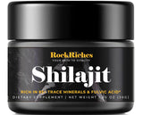 Rock Riches Shilajit Pure Himalayan Organic- 30g Bottle, 600mg Potency, Himalayan Shilajit Resin with 85+ Trace Minerals & Fulvic Acid for Energy, Immune Support (1 Pack)