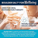 Boulder Salt - Low Sodium Salt - Unflavored Salt for Cramps, High Blood Pressure and POTS - Good on Food or in Water. 113 Servings.