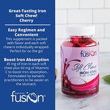 Bariatric Fusion Iron Soft Chew with Vitamin C | Cherry Flavored | Chewy Vitamin for Bariatric Patients | Gluten Free | Iron Supplement for Women and Men | 60 Count | 2 Month Supply