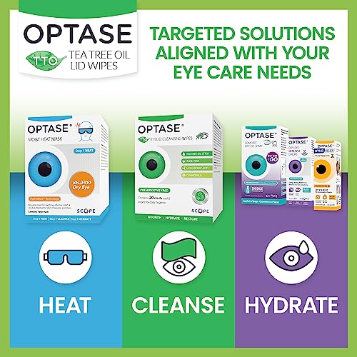 OPTASE Tea Tree Oil Eyelid Wipes Cleansing for Dry Eyes Blepharitis