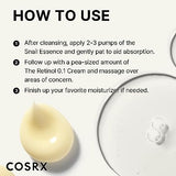 COSRX Glass Skin Starter Set, Advanced Snail 96 Mucin Power Essence (1.69 fl.oz*2) & Retinol 0.1 Cream Mini (0.1 oz), Daily Hydrating & Firming Skincare Kit for Beginners, Gift Set, Korean Skincare