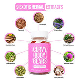 Curvy Body Bears - Chest Gummies - Women’s Support Supplement - Wellness Aid- Berry Flavored - Essential Herbs - Multivitamins - 60 Count