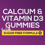 Sugar Free Calcium Gummy Bites Plus 400 IU Vitamin D3, Bone Health & Immune Support - Chewable Calcium Nutrition Supplement, Non-GMO, Berry Flavor Chews - 120 Gummies