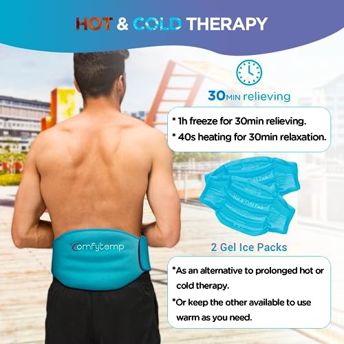 Comfytemp Ice Pack For Back Pain Relief, 2 Packs, Reusable Gel Lower B ...