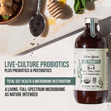 Flora Biome - Live Probiotic, Prebiotic & Postbiotic – Organic Live-Culture – 10 Probiotic Strains, 19 Fermented Herbs, 50 Billion CFU - Complete Gut Health & Microbiome Optimizer (16 oz)