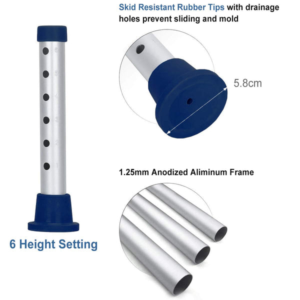 Zler Shower Chair, Adjustable Shower Seat 300lb, Medical Tool Free Sho