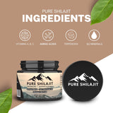Pure Shilajit Organic Himilayan Resin, Natural Supplement with 85+ Trace Minerals + Humic Acid | High Potency Providing Energy, Strength & Immunity | Golden Grade A for Men and Women (20g)