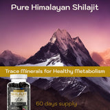 Shilajit Pure Himalayan Organic Gummies - Extra Strenght 50,000 Shilajit Resin for Metabolism Support - with Ashwagandha and Siberian Chaga - 2 Months Supply - 60 Vegan Keto Friendly Cherry Gummies