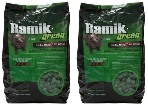(2 Pack) Neogen Rodenticide Ramik Mouse and Rat Nuggets Pouch (4 Pounds Per Pack)