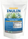 Inulin Powder Organic (48oz/3 Pounds) Gentle Agave Inulin Powder Prebiotic Soluble Inulin Fiber Supplement. Digestive Support Gut Health, Colon, Vegan Baking, Fiber For Smoothies & Drinks