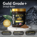 Organic Himalayan Shilajit Resin with Fulvic Acid, Humic Acid, 85+ Minerals- Gold Grade Plus - 100g, 1000 mg Per Serving - Energy, Stamina, Brain Support - Made in The USA