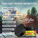 Shilajit Pure Himalayan Organic：Pure Shilajit Resin for Men and Women-Himalayan Shilajit-Golden Level Shilajit-600mg Organic Shilajit Resin with 85+ Trace Minerals for Immune Support Energy 30g