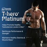 Essential Elements T-Hero Platinum Male Health Supplement for Mens Health - Muscle Growth Support & T-Health with Shoden Ashwagandha, Shilajit, DIM & More - Gym Supplements for Men - 60 Caps
